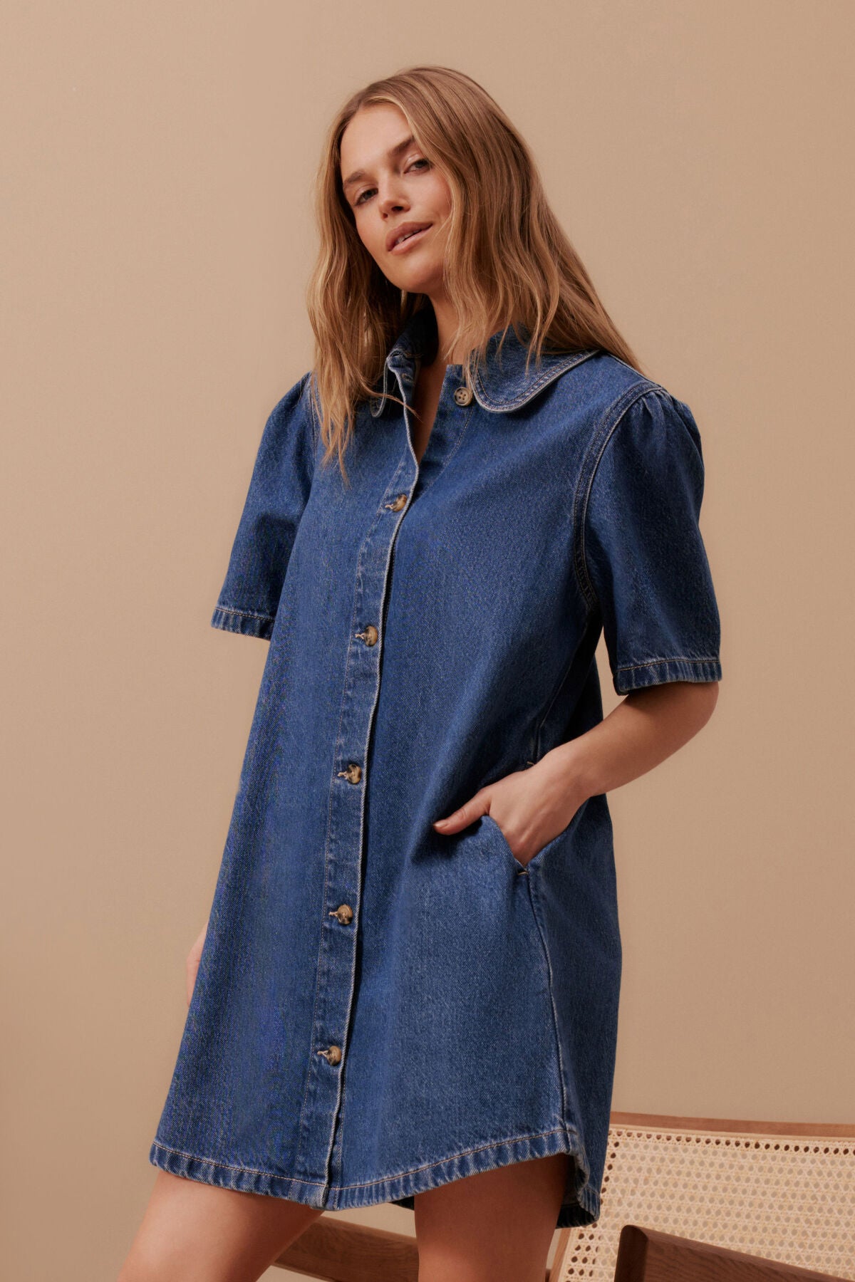 Ceres Sienna Denim Dress - fresh indigo