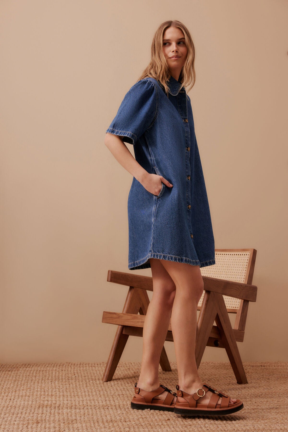 Ceres Sienna Denim Dress - fresh indigo
