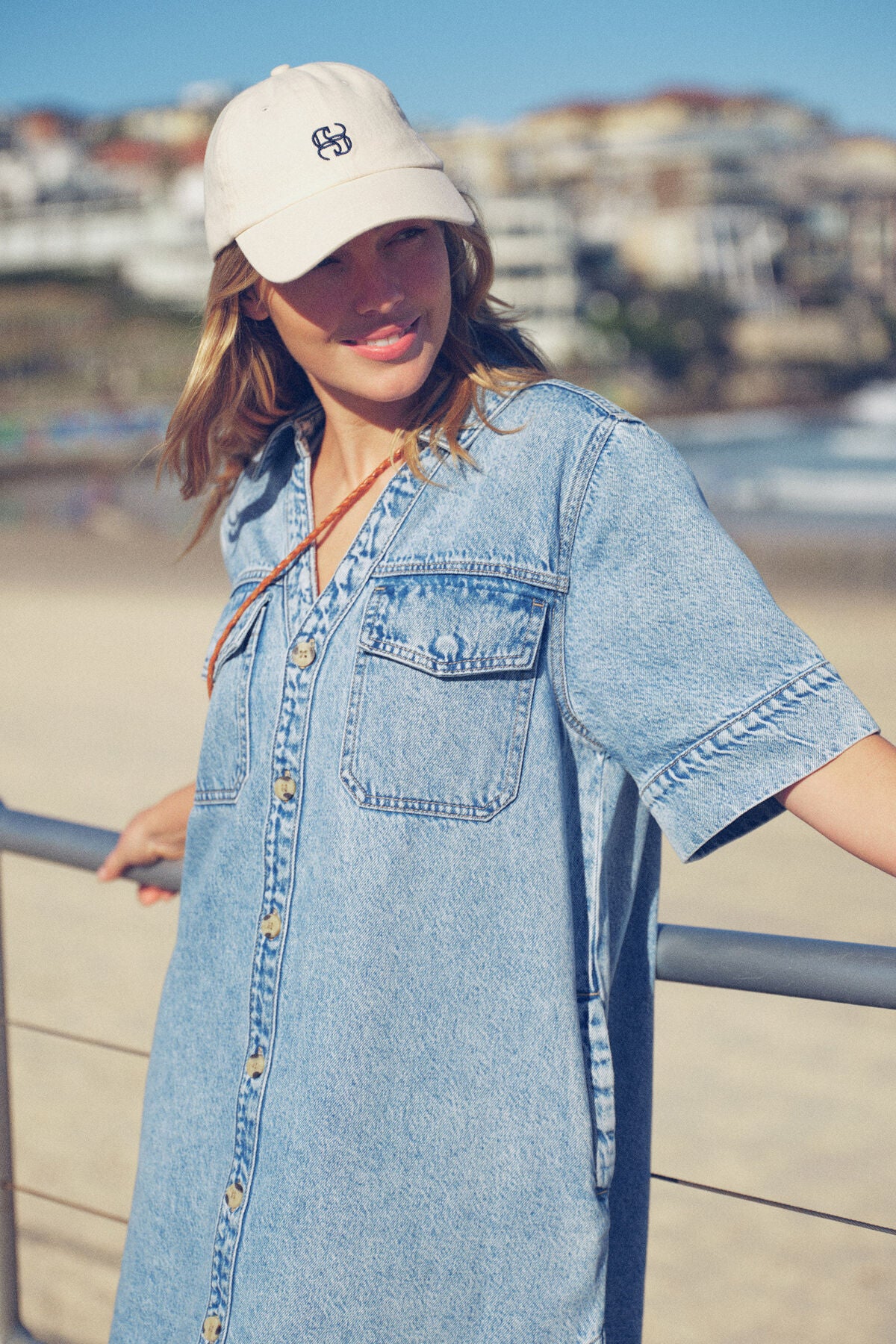 Ceres Life Relaxed Shirt Dress - vintage blue