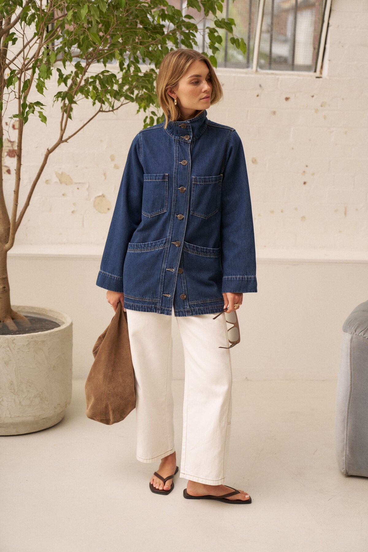 Ceres Tilda Funnel Neck Shacket - midnight