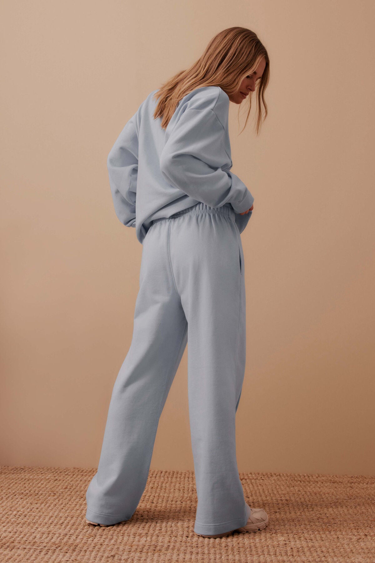 Ceres Gracie Relaxed Pin Tuck Track Pant - chalk blue