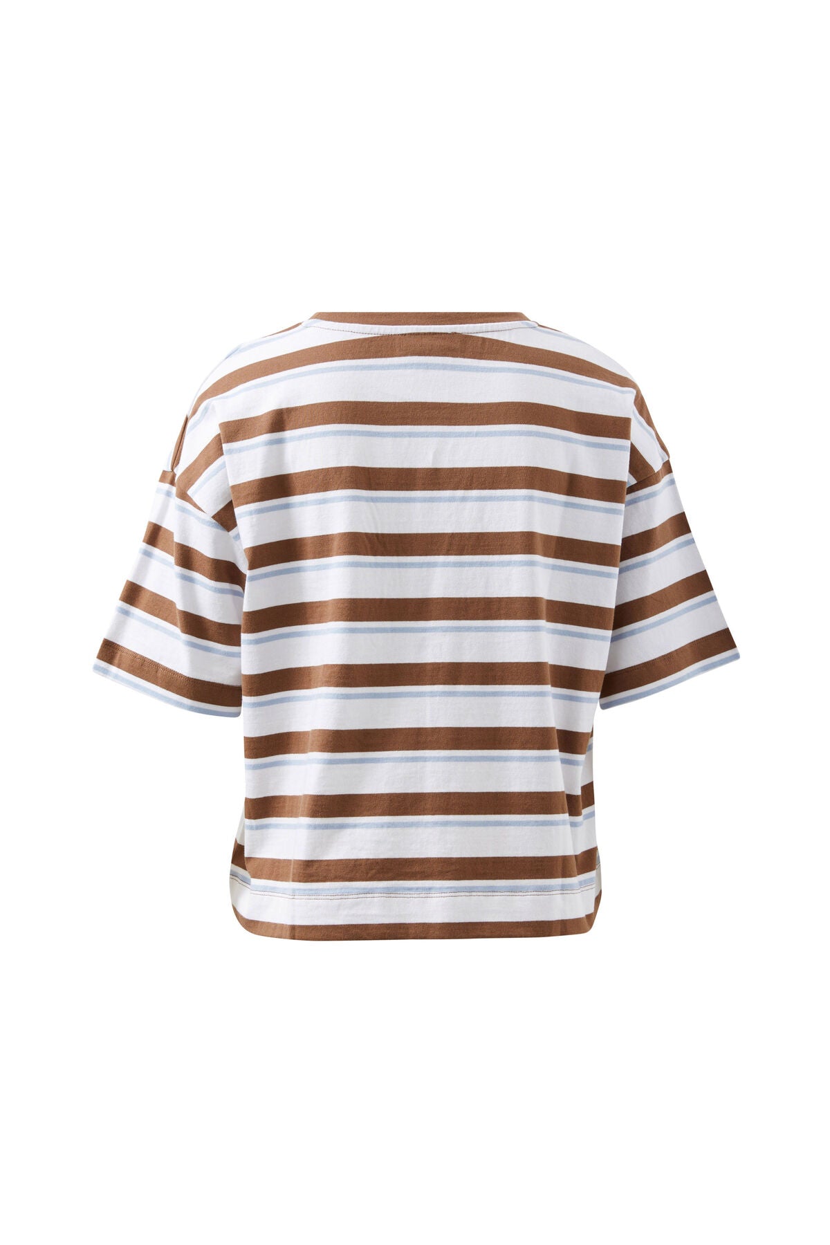 Ceres Boa Boxy Pocket Tee - white milk chocolate chalk stripe