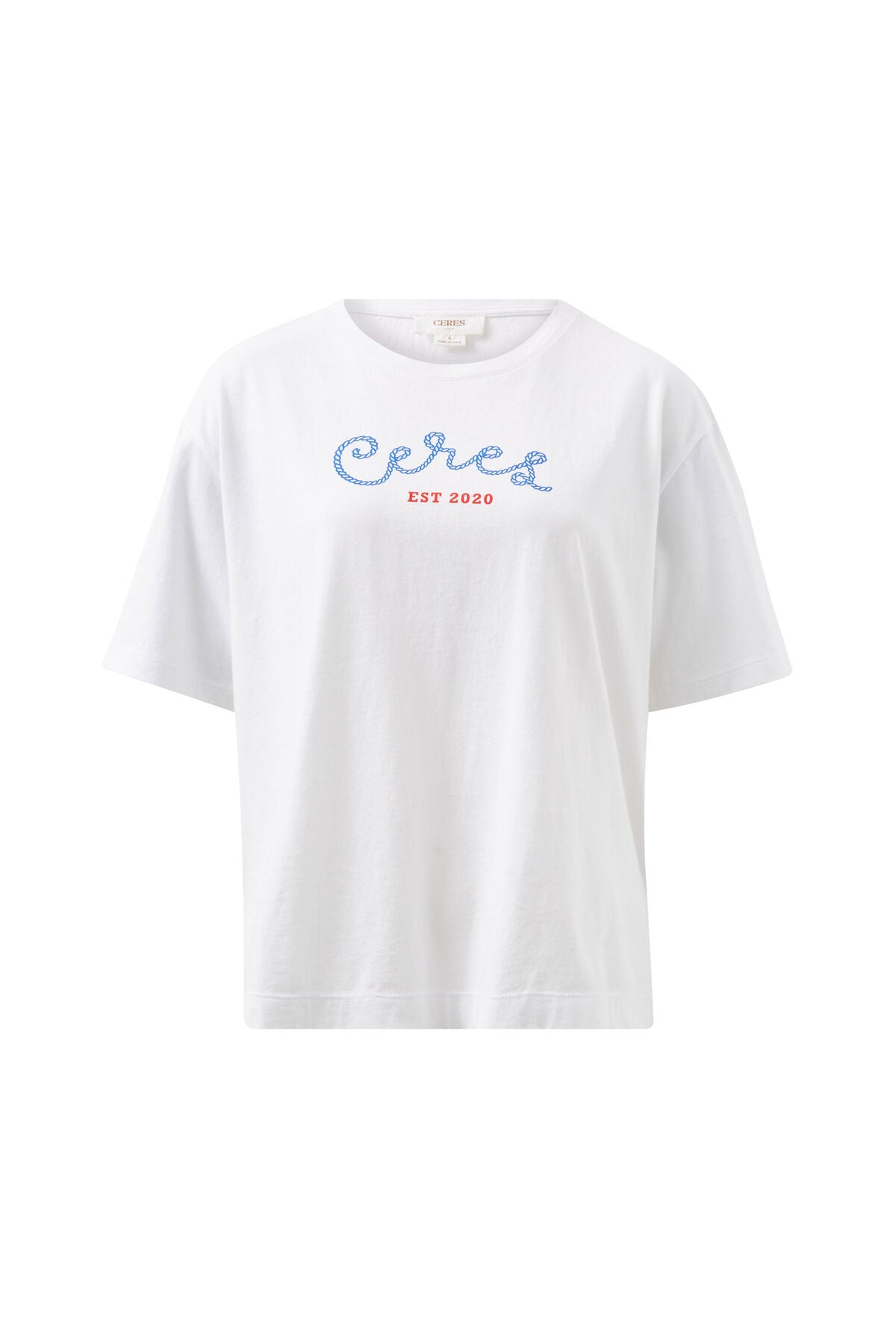 Ceres Life Slouchy Split Hem Tee - white/ceres rope