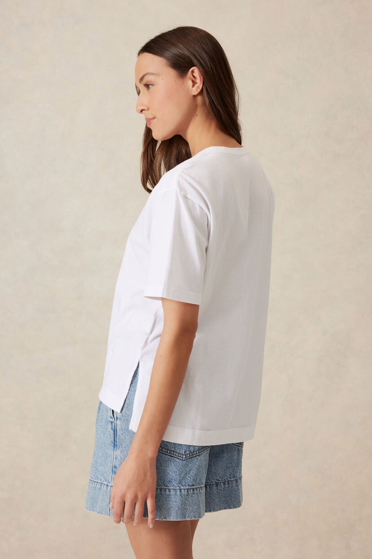 Ceres Life Slouchy Split Hem Tee - white/ceres rope