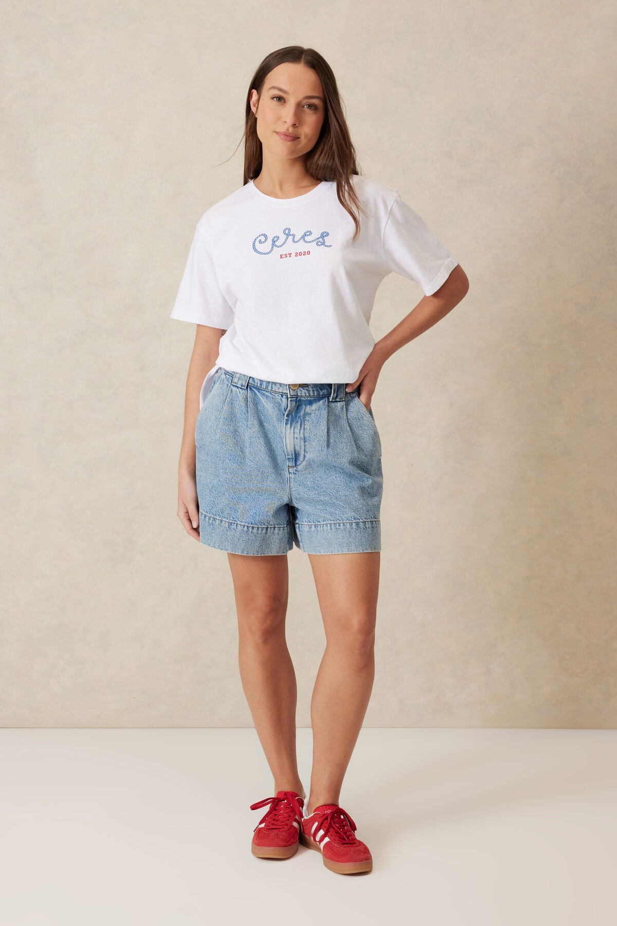 Ceres Life Slouchy Split Hem Tee - white/ceres rope