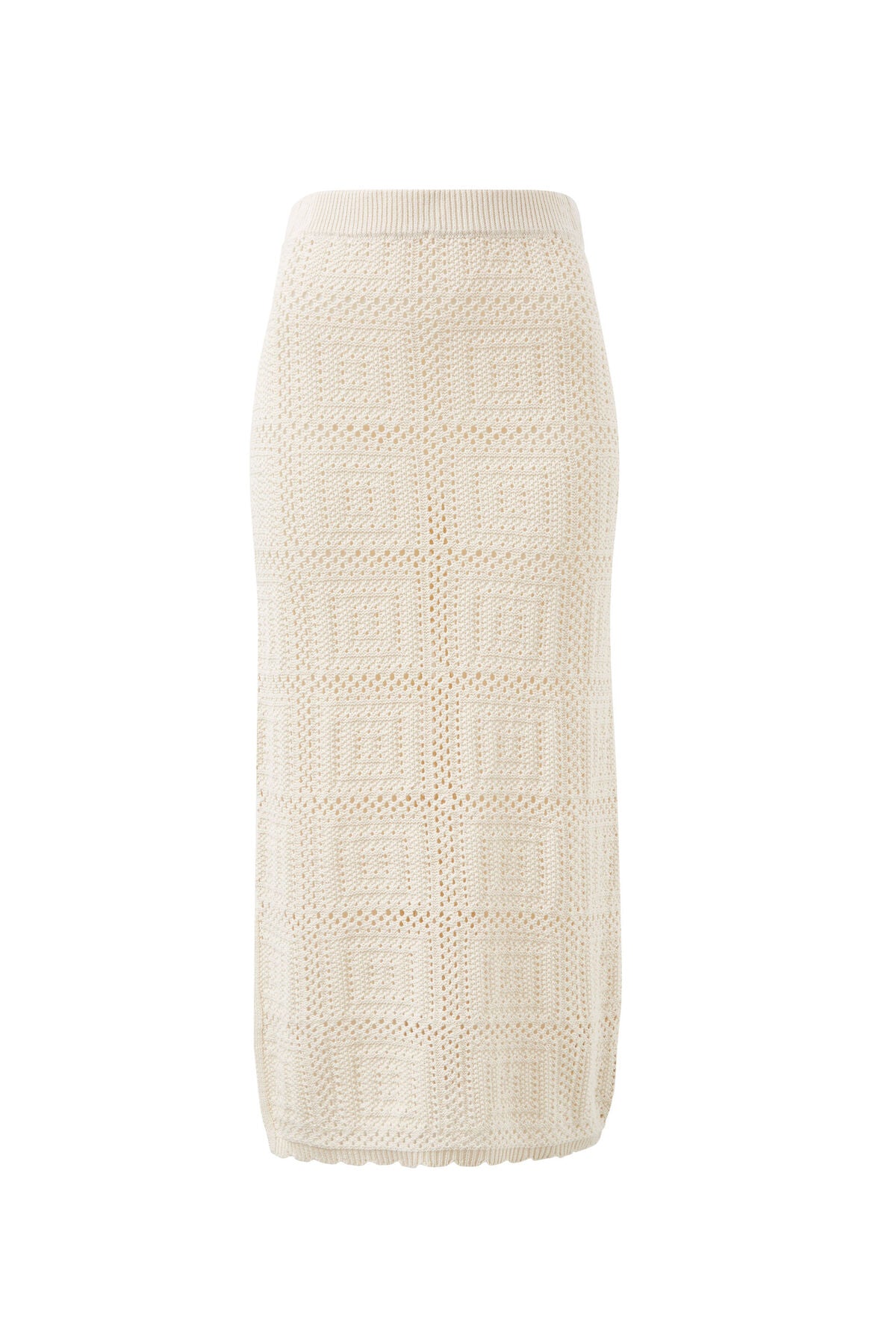 Ceres Life Square Knit Midi Skirt - ecru