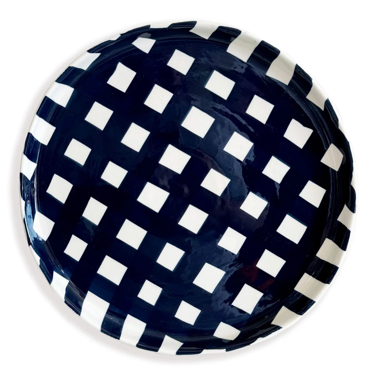 Noss and Co Navy Gingham Platter