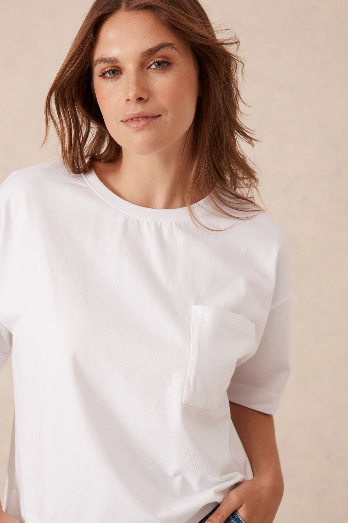 Ceres Life Boxy Pocket Tee - white