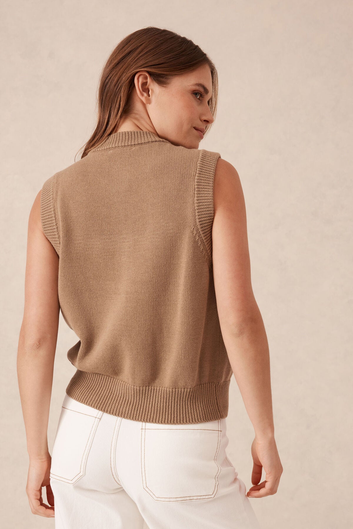 Ceres Life Sleeveless Knit Cardi - summer taupe