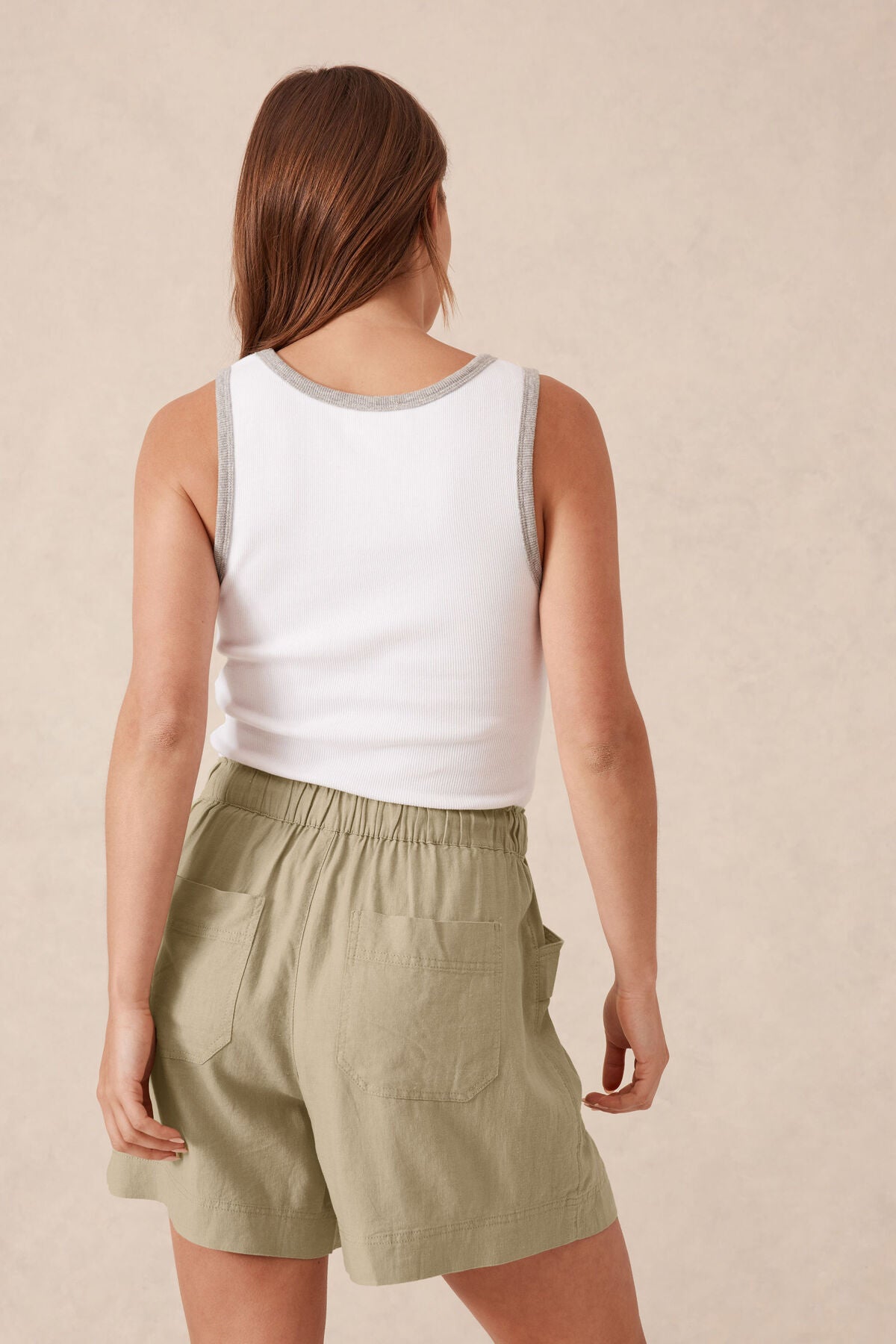 Ceres Life Panelled Pull On Short - olive