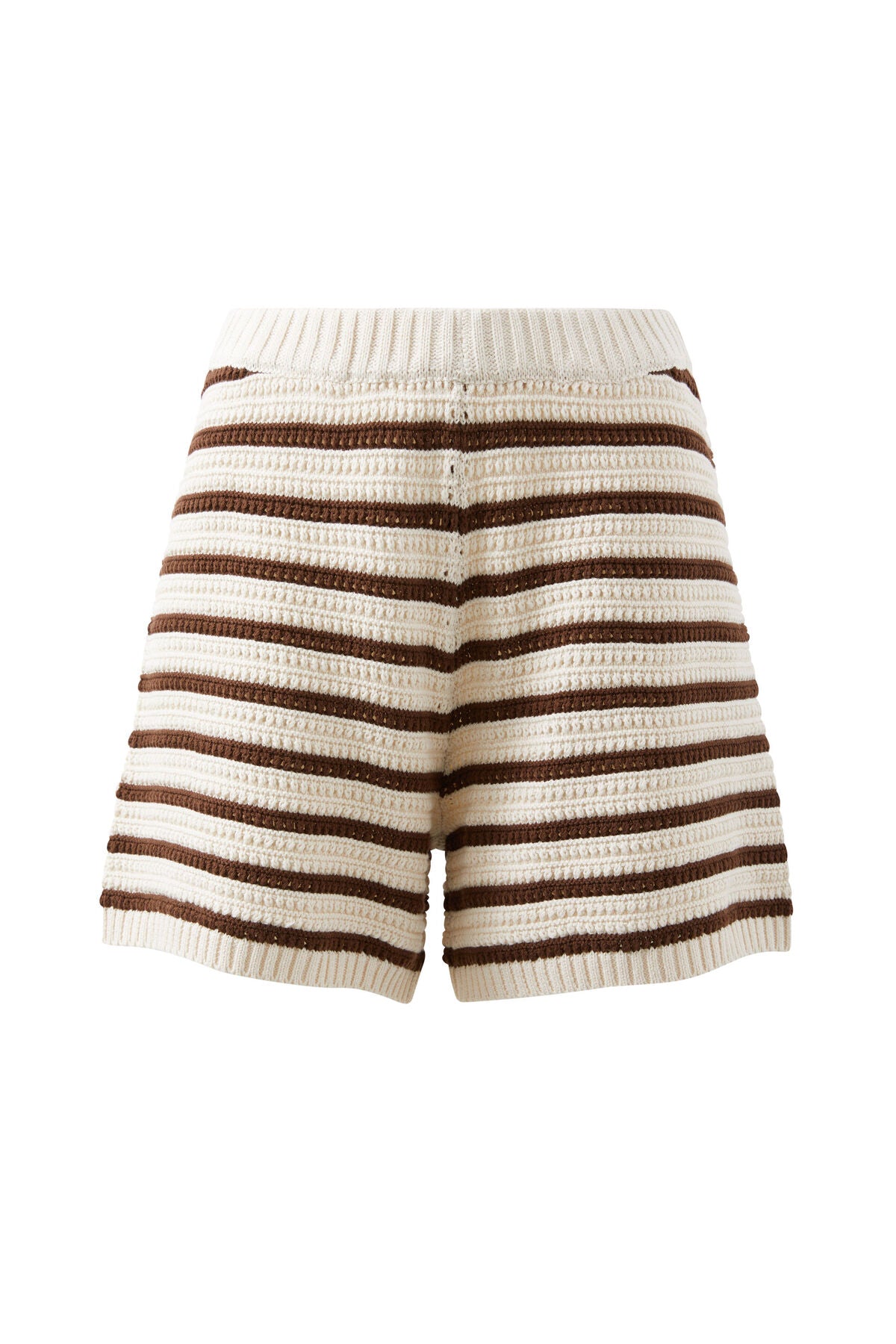 Ceres Molly Textured Knit Shorts - choc strioe