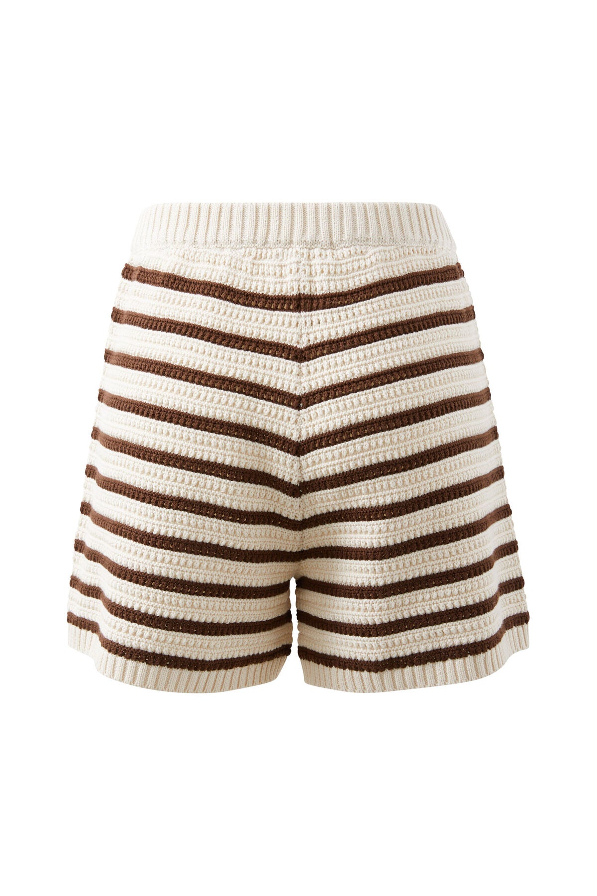 Ceres Molly Textured Knit Shorts - choc strioe