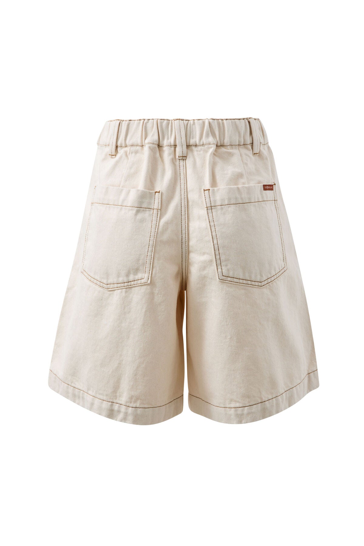 Ceres Sylvie Longline Pleat Denim Short - natural ecru