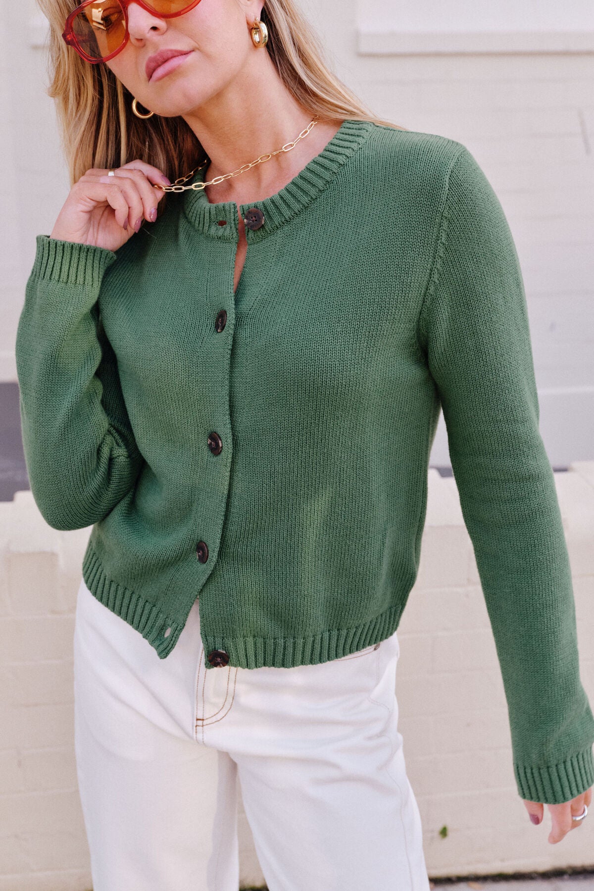 Ceres Nelly Ling Sleeve Knit Cardi - basil