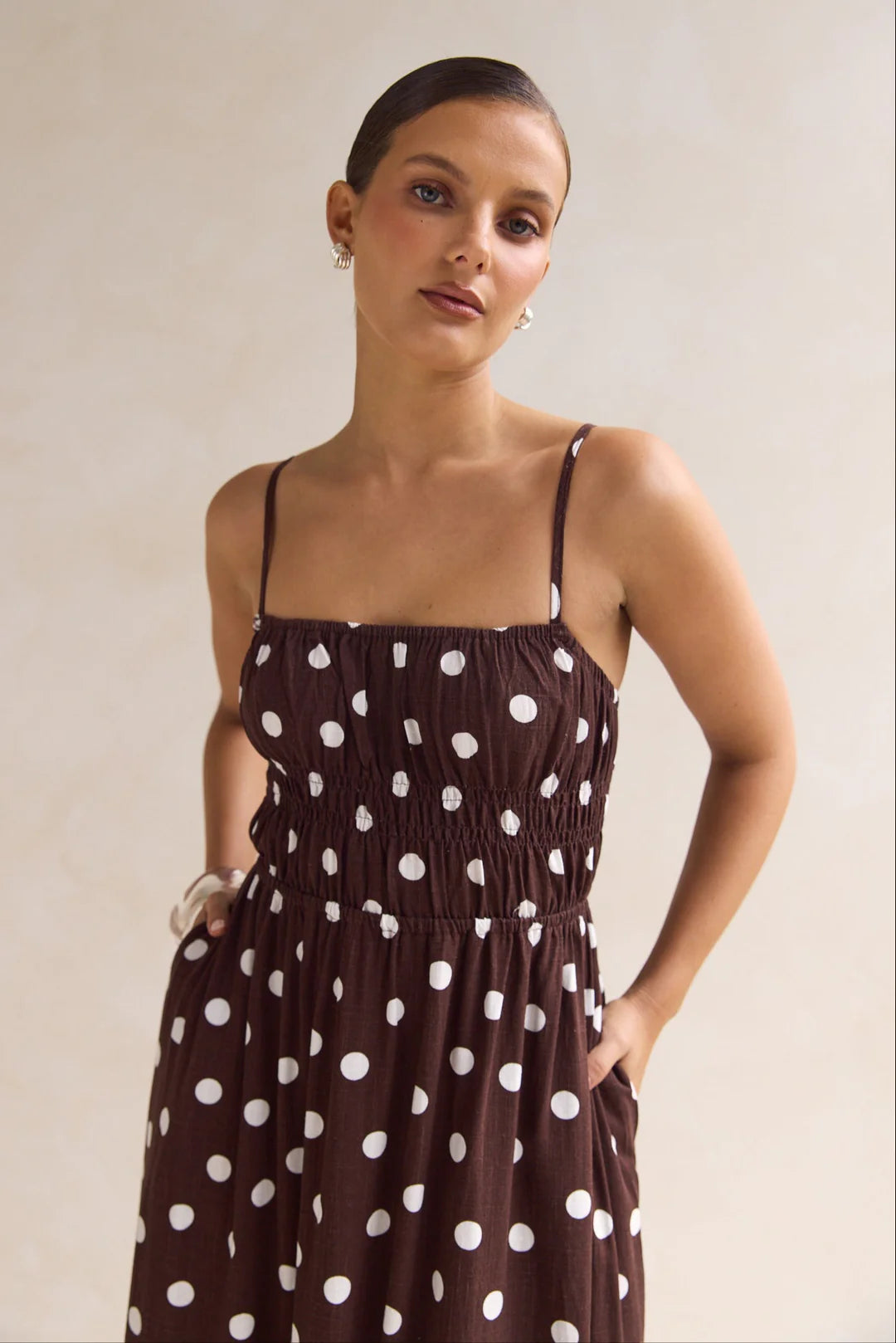Clarissa Strappy Maxi Dress - chocolate