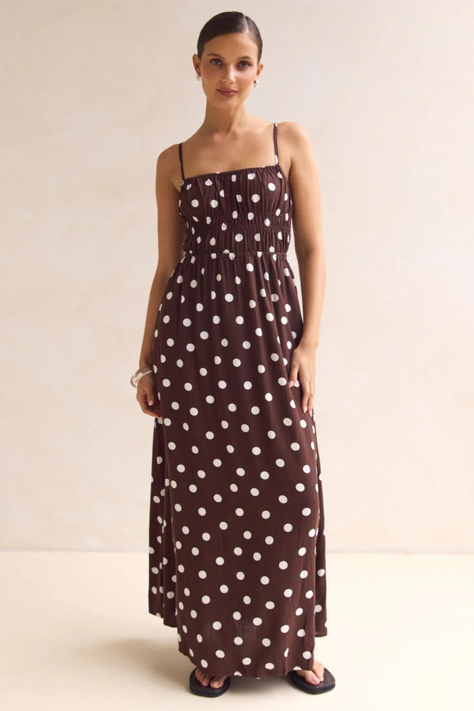Clarissa Strappy Maxi Dress - chocolate