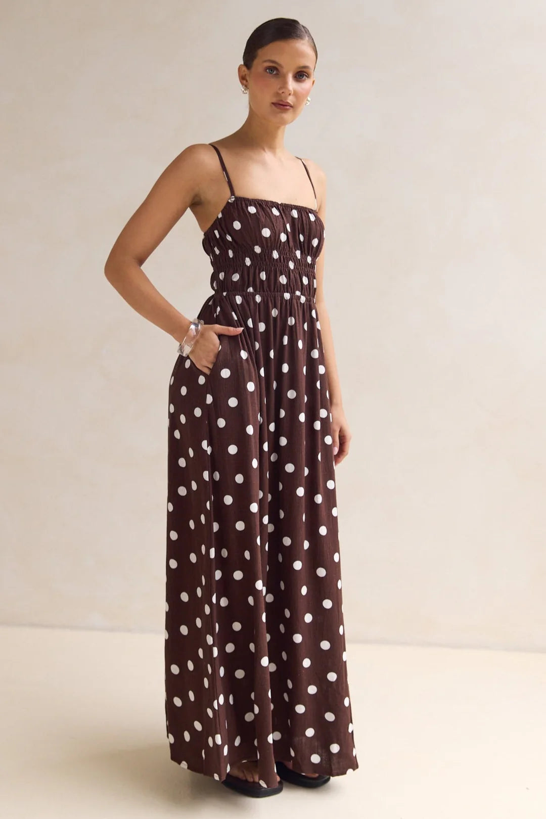 Clarissa Strappy Maxi Dress - chocolate