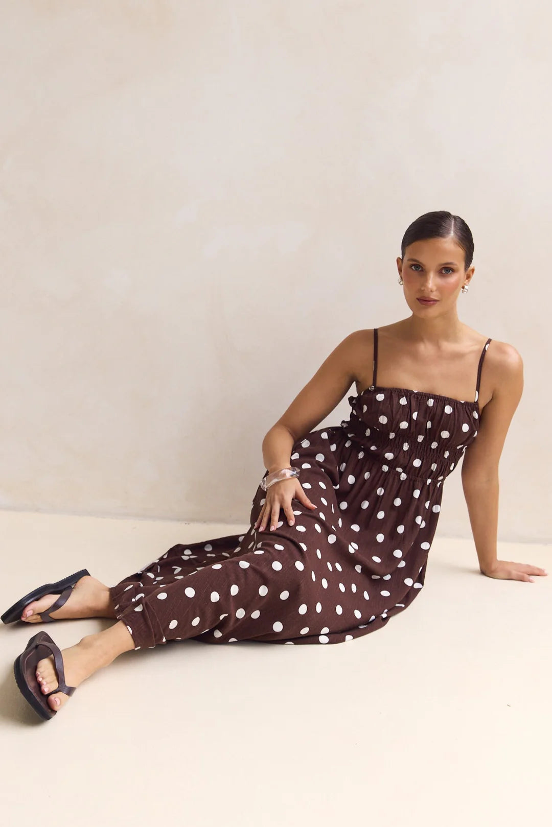 Clarissa Strappy Maxi Dress - chocolate