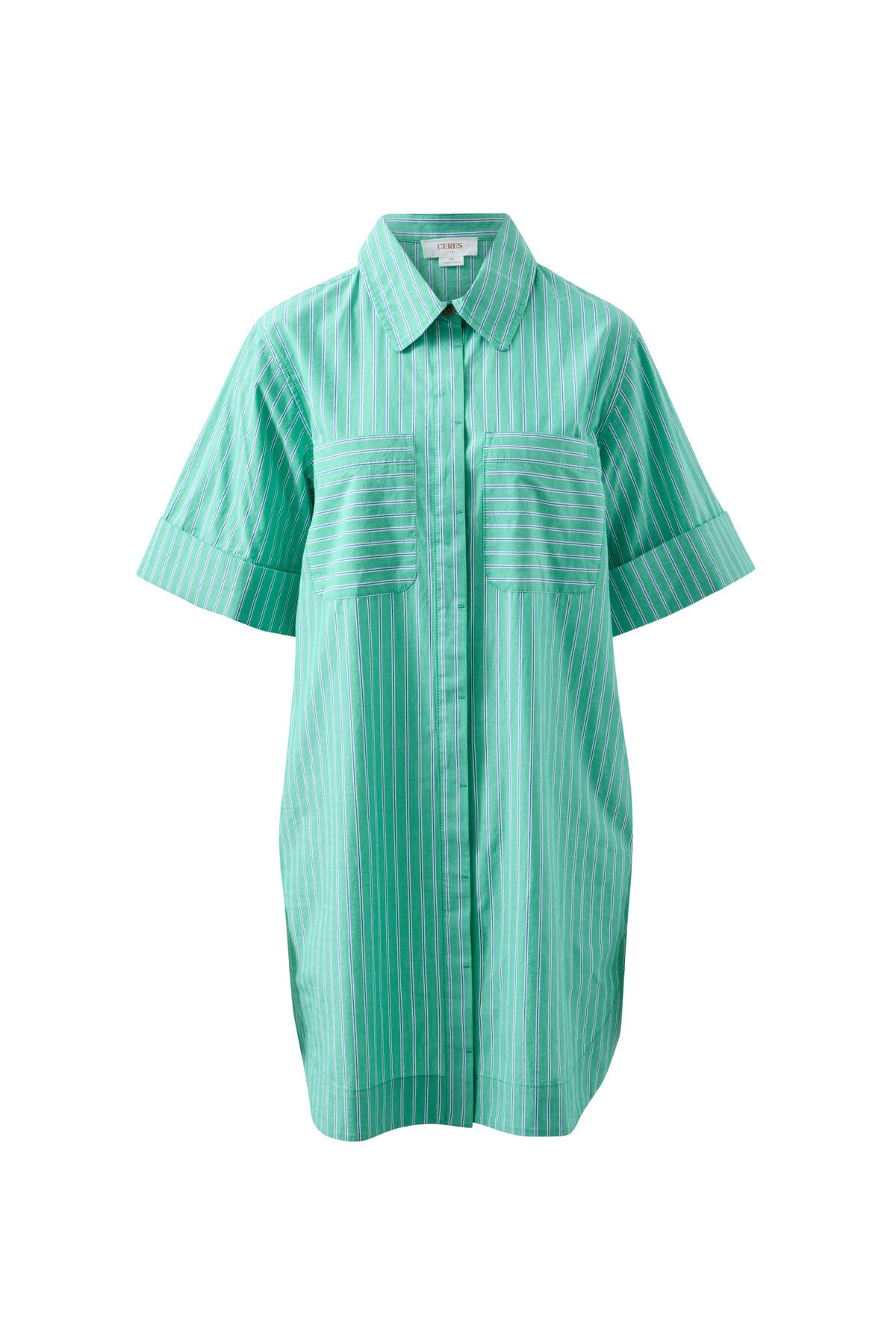 Ceres Sara Mini Shirt Dress - zesty triple stripe