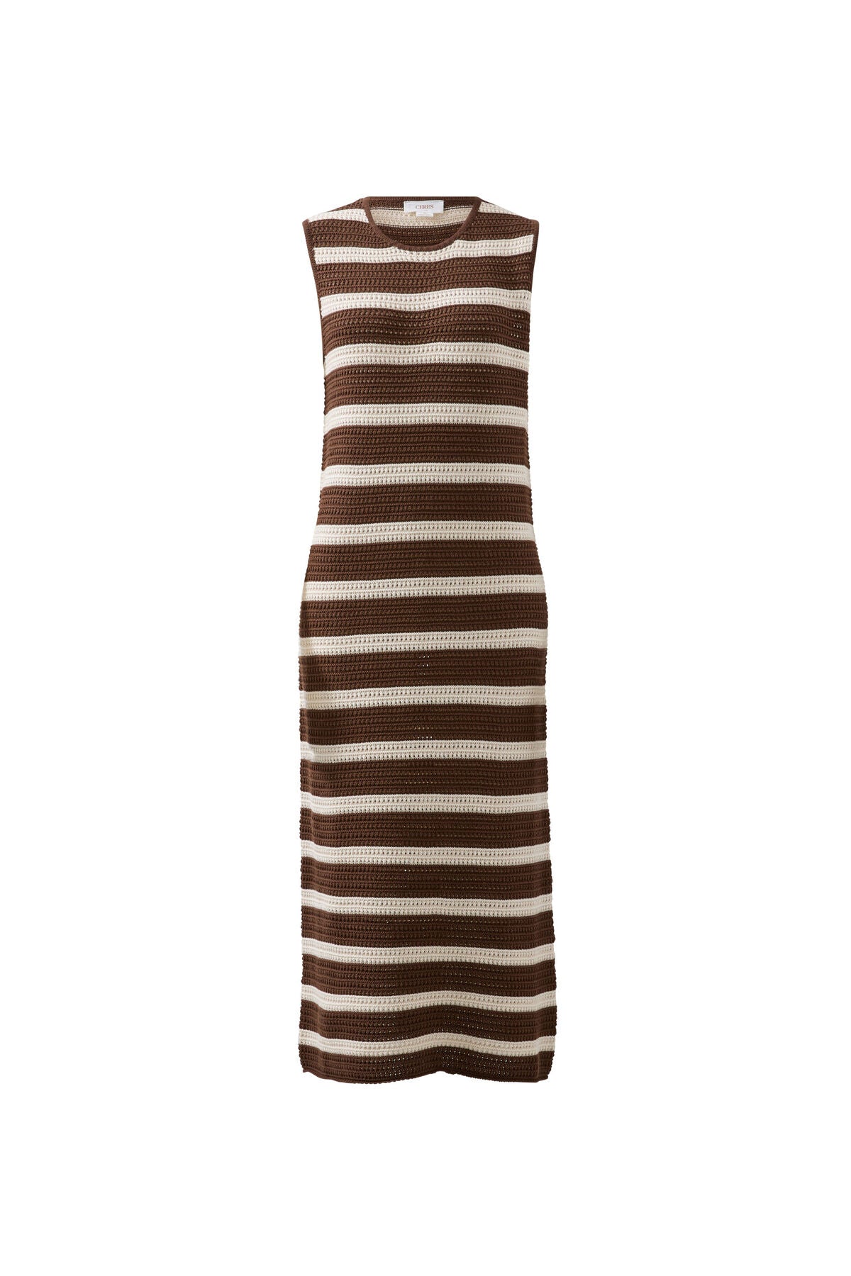 Ceres Margo Mesh Knit Tank Midi - choc stripe
