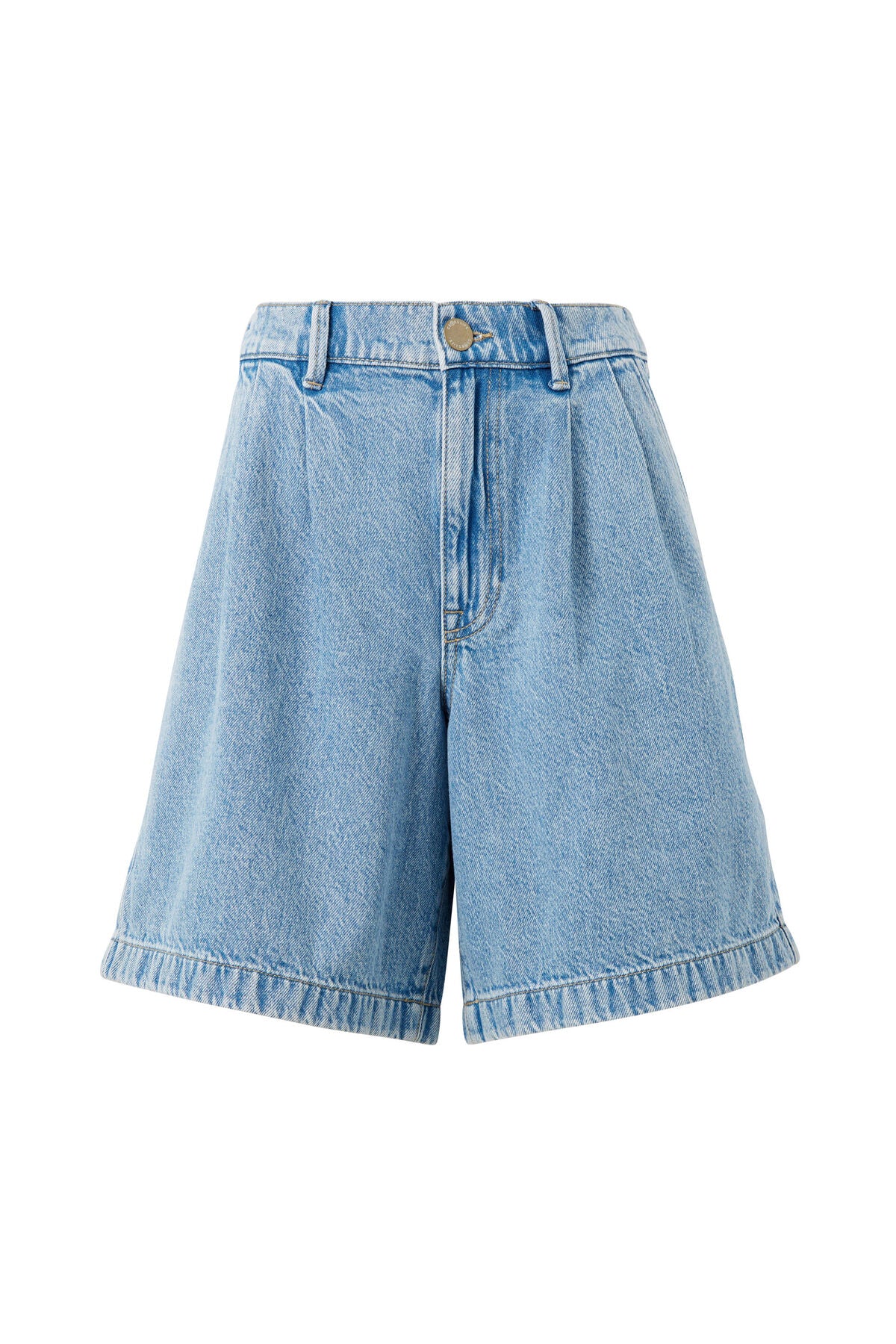Ceres Sylvie Longline Pleat Denim Short - vintage blue