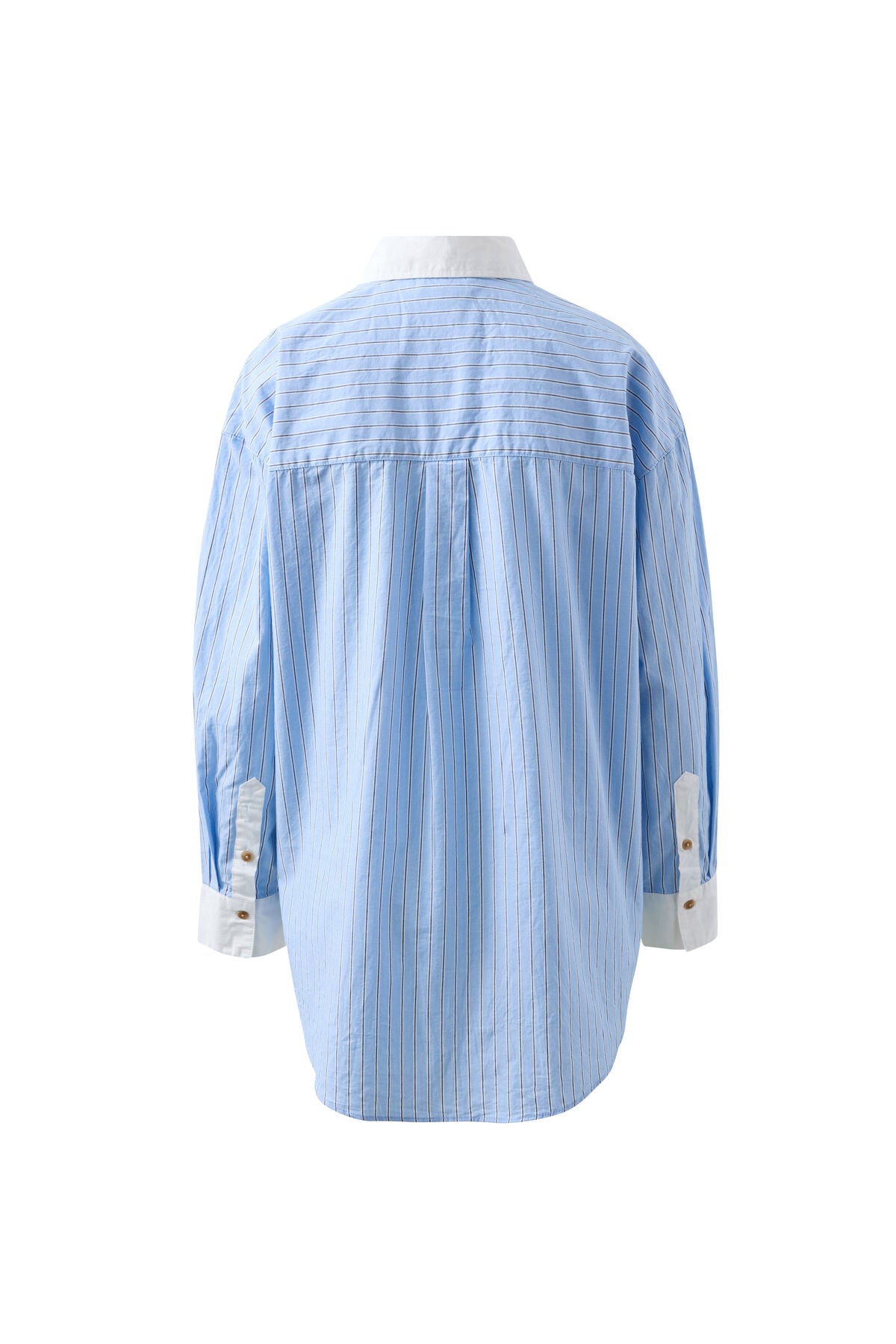 Ceres Peta Oversized Shirt - powder blue triple stripe