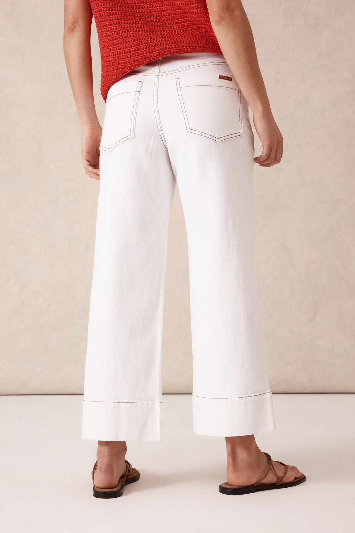 Ceres Life Wide Leg Crop Jean - fresh ecru