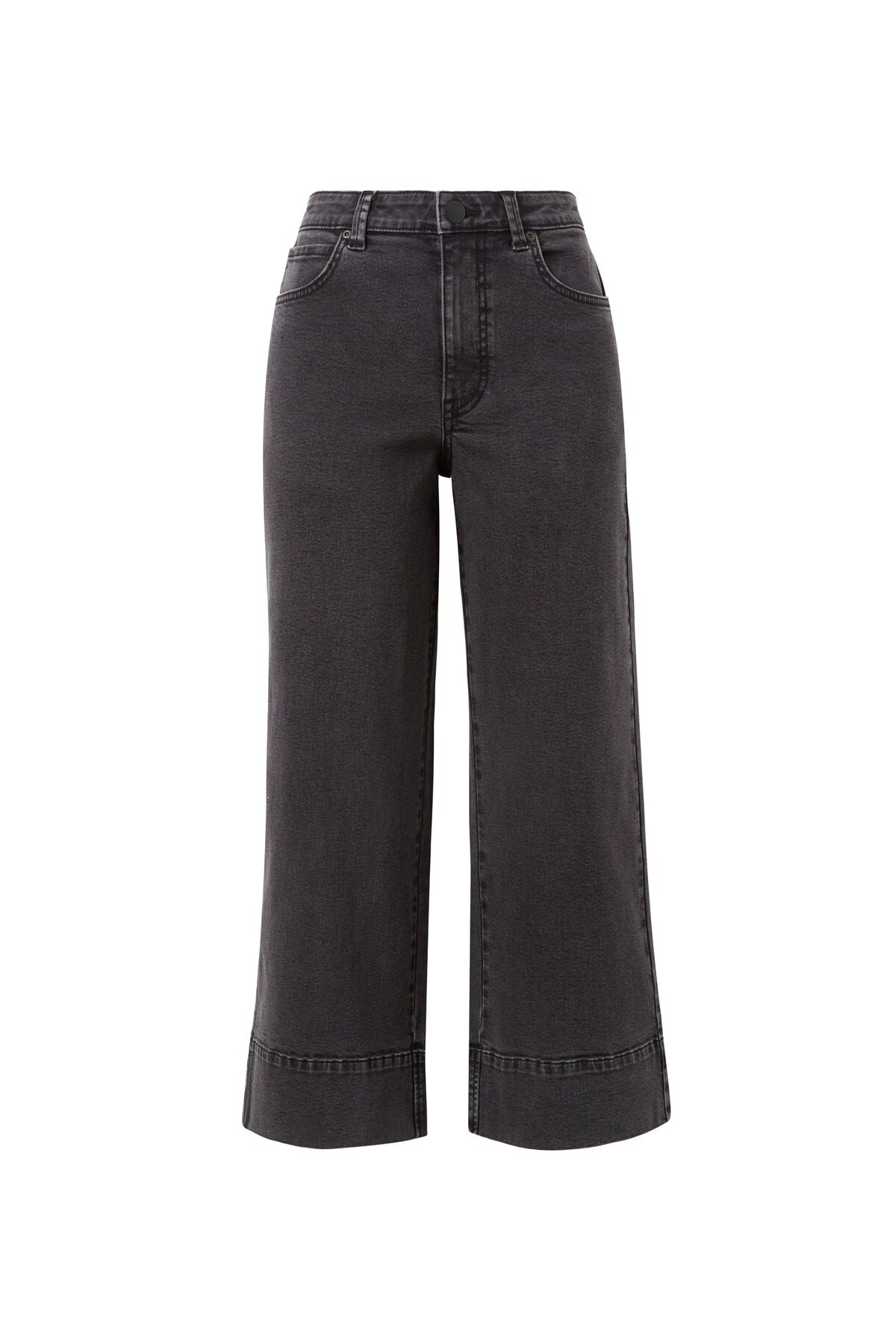 Ceres Life Wide Leg Crop Jean - washed black