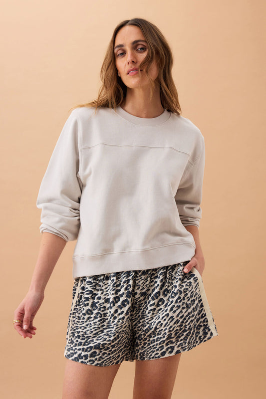 Ceres Alba Seamed Fleece Top - almond