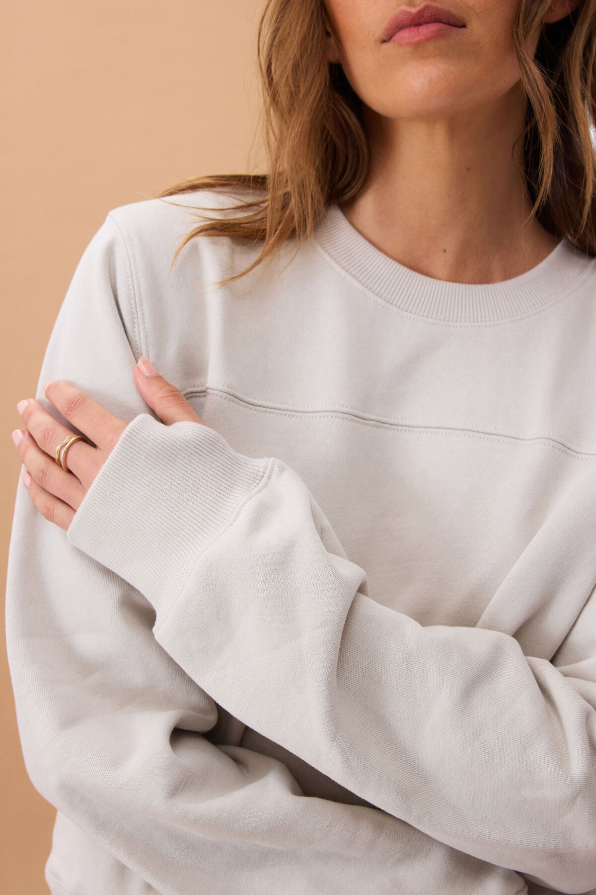Ceres Alba Seamed Fleece Top - almond