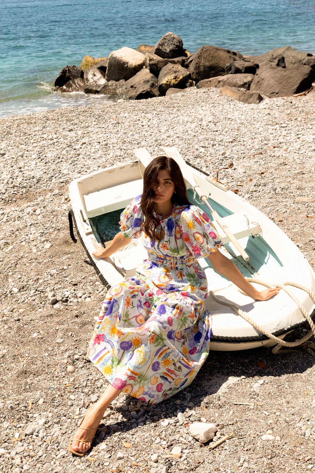 KACHEL Roma Shirred Waist Maxi Dress