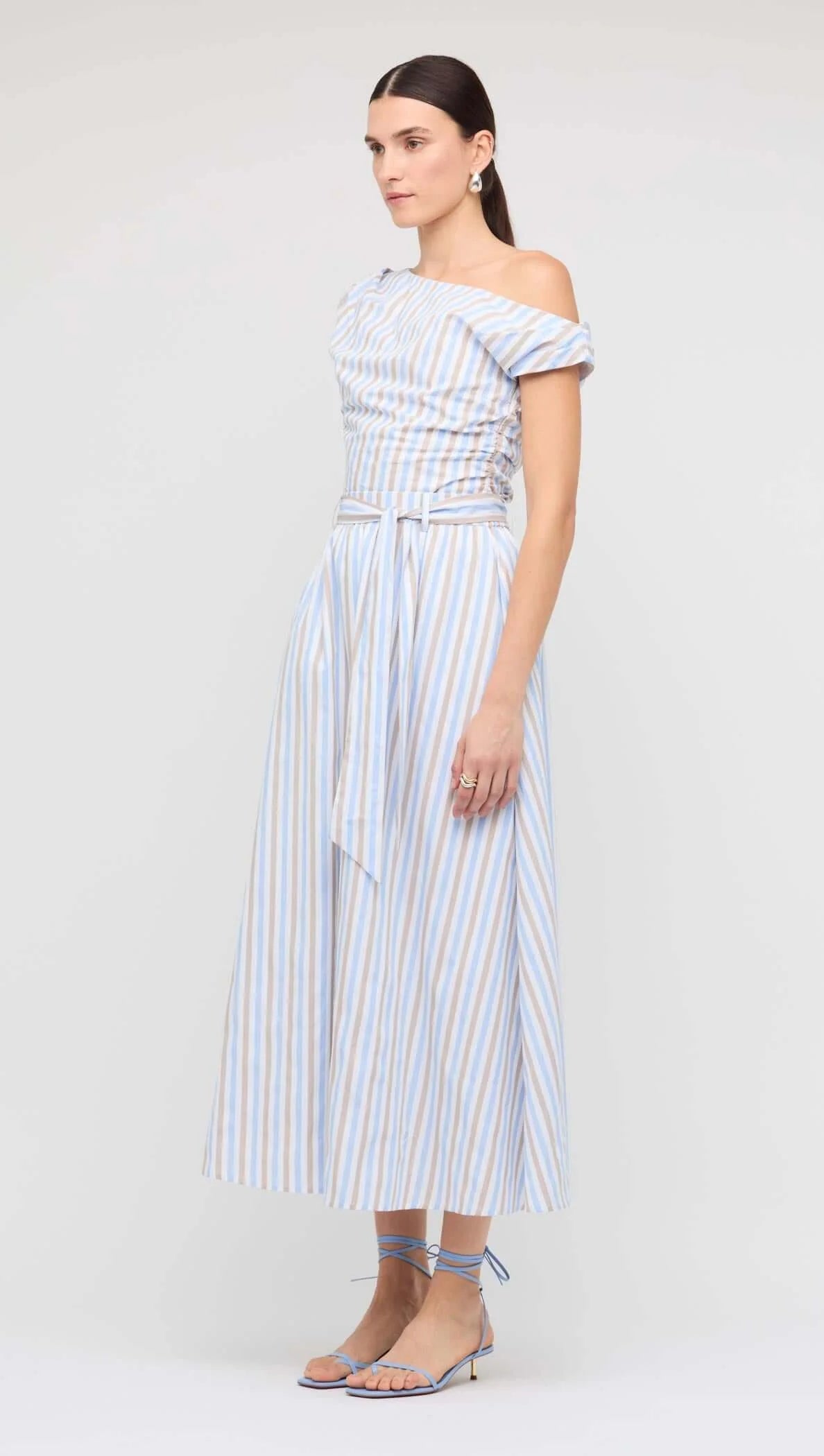 Staple the Label Marcella Maxi Skirt - blue / brown stripe