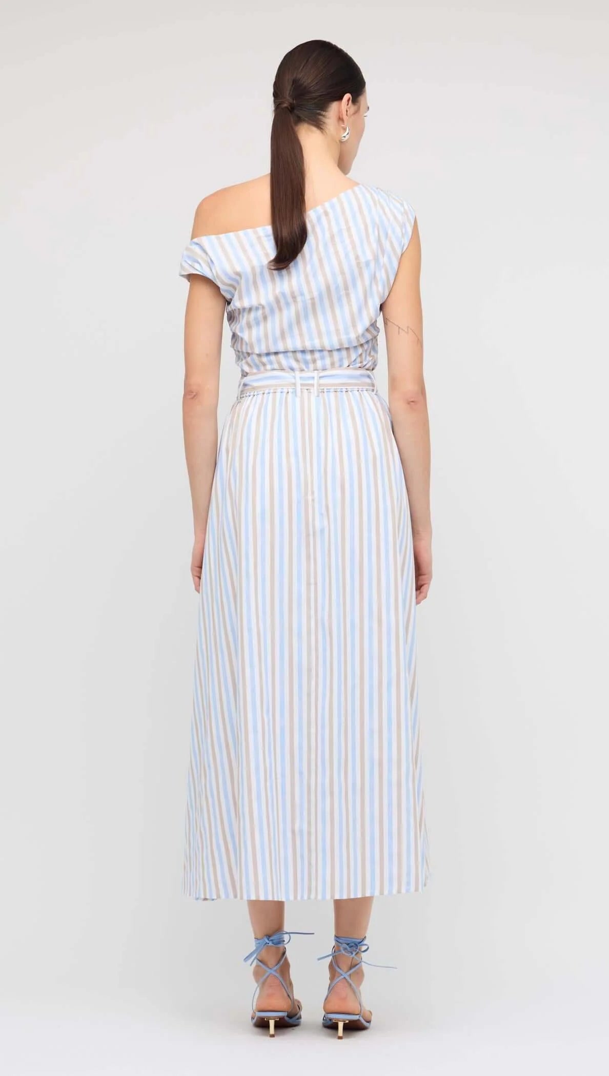 Staple the Label Marcella Maxi Skirt - blue / brown stripe