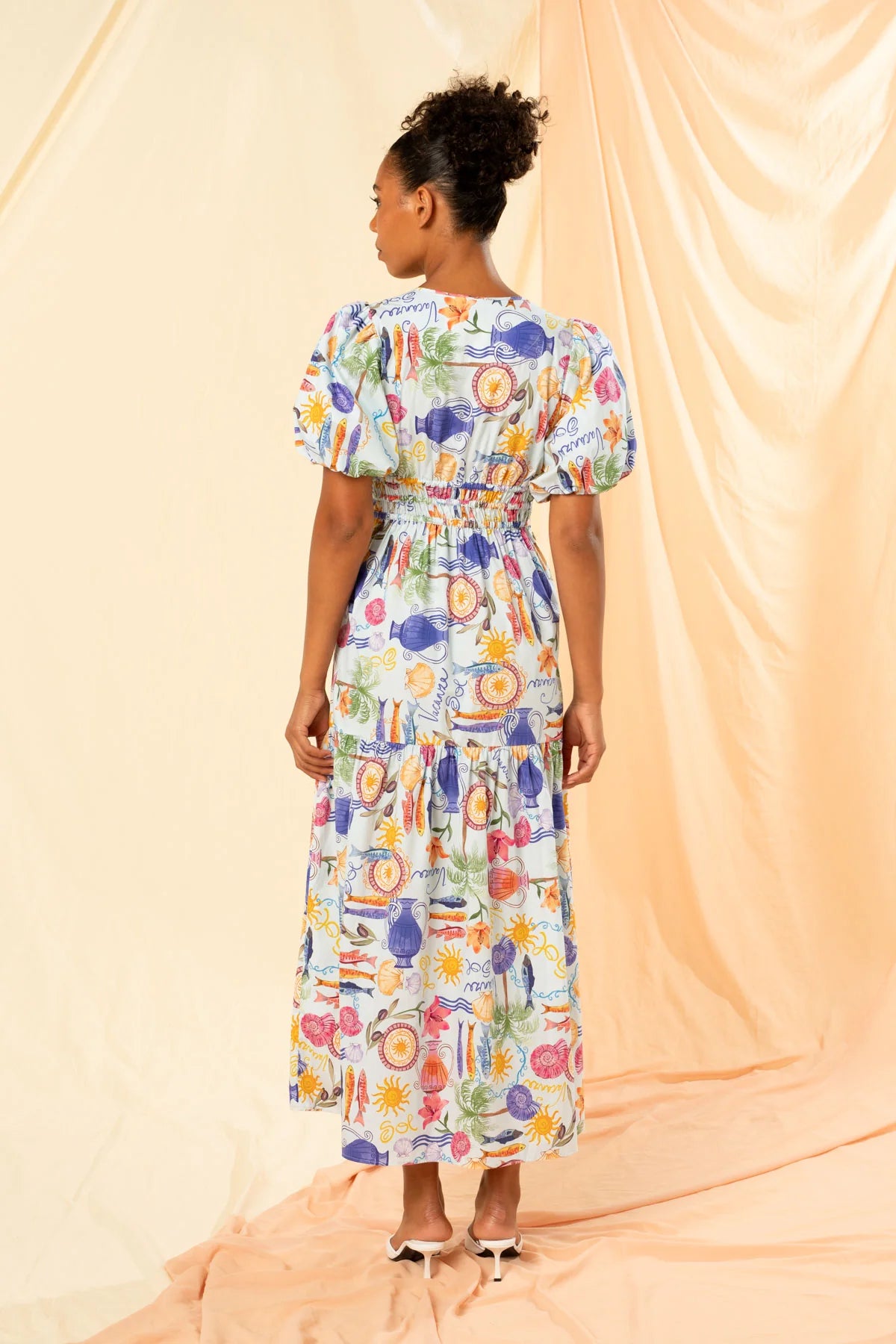 KACHEL Roma Shirred Waist Maxi Dress