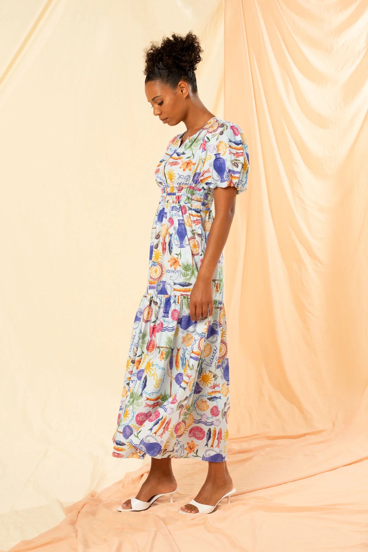 KACHEL Roma Shirred Waist Maxi Dress