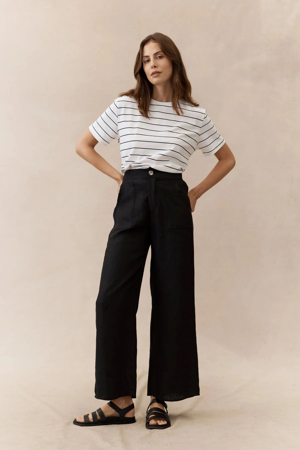 Little Lies Jude Linen Pants - black