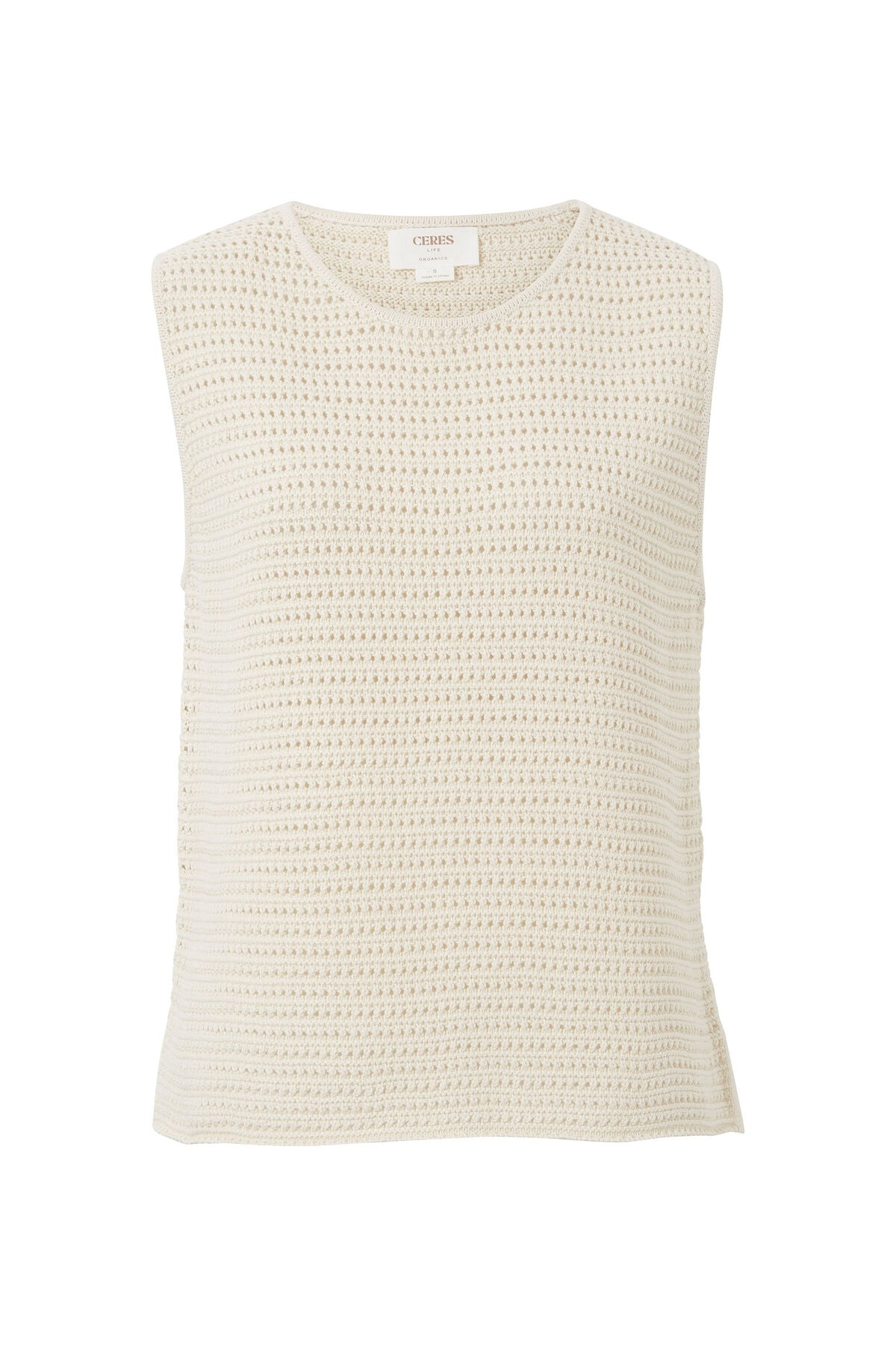 Ceres Margo Mesh Knit Tank - ecru