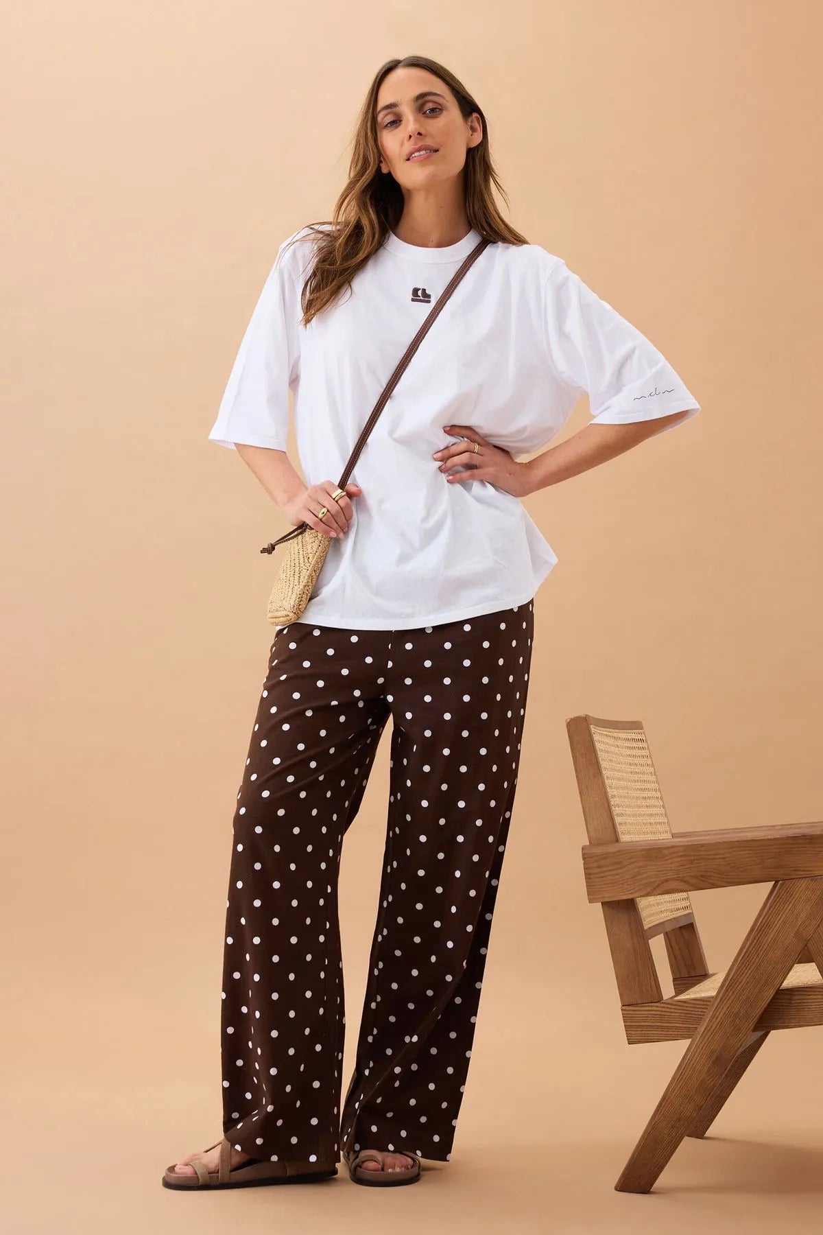 Ceres Resort Pant - choc polka dot