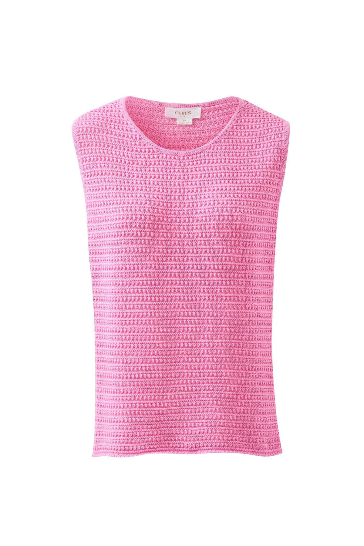Ceres Margo Mesh Knit Tank - hibiscus pink