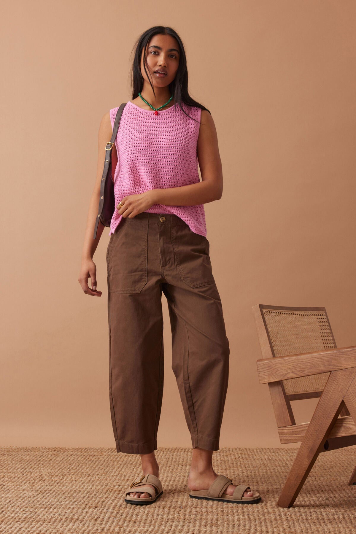 Ceres Margo Mesh Knit Tank - hibiscus pink