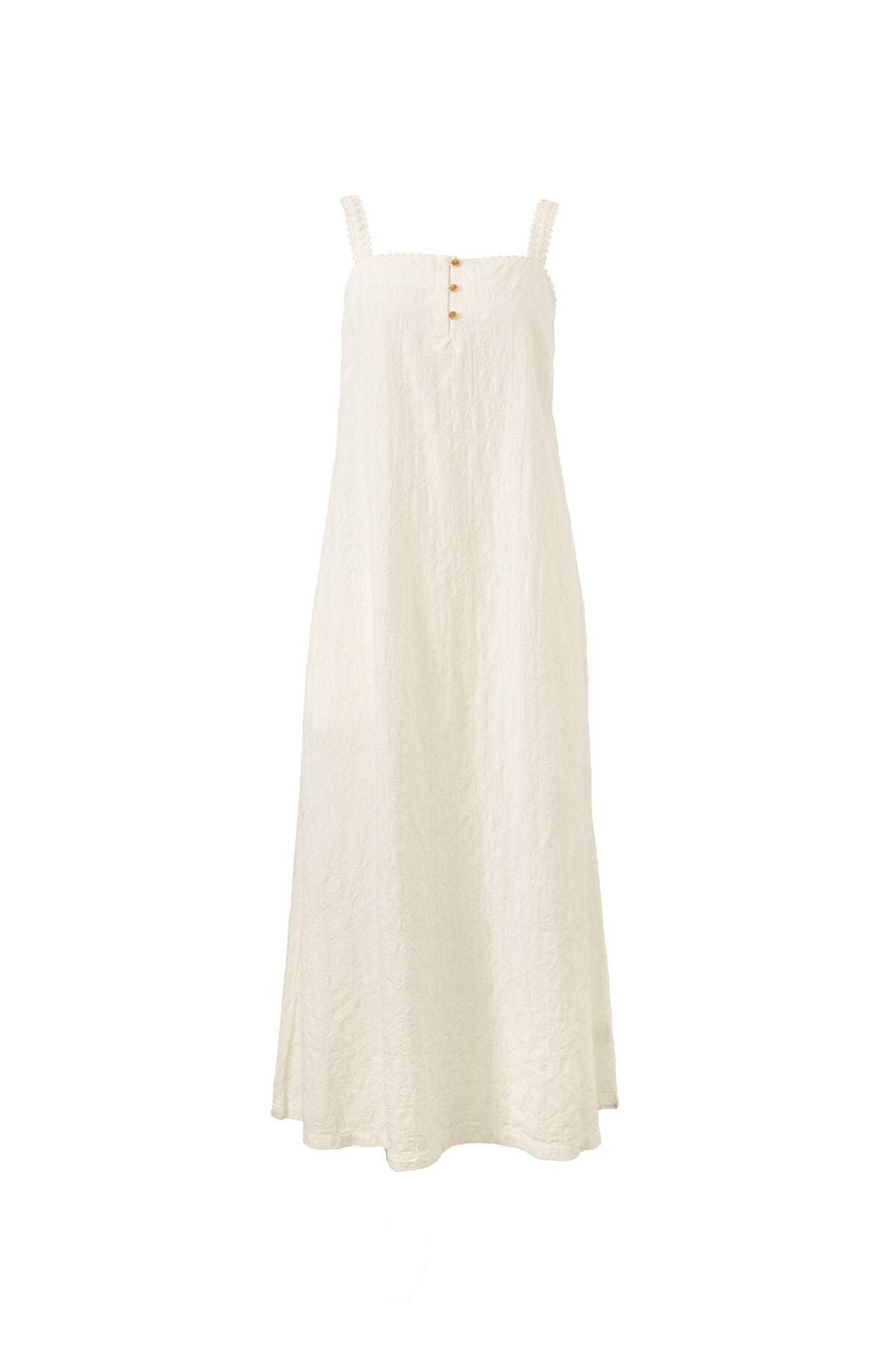 Ceres Life Folk Midi Dress - white