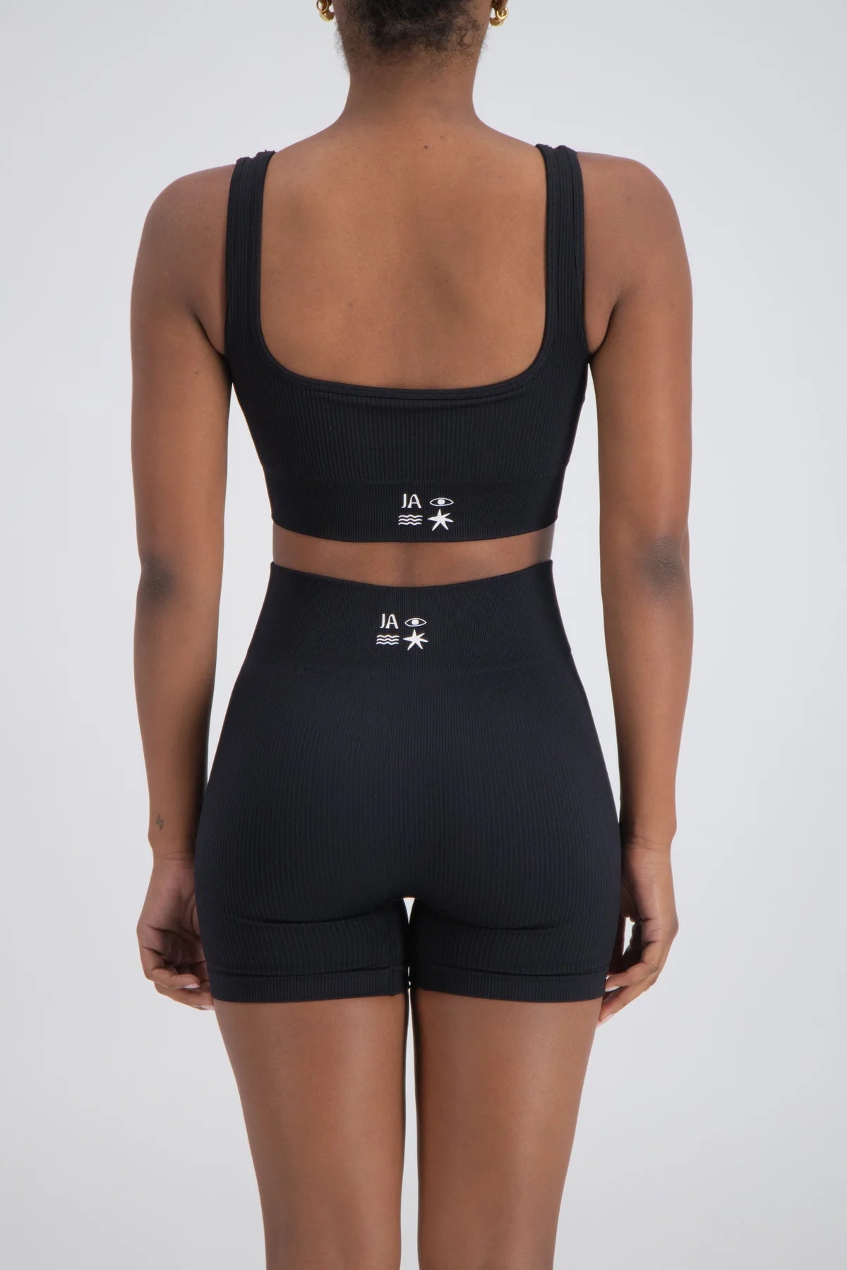 Jasmine Alexa Palermo Seamless Rib Knit Crop Top Black