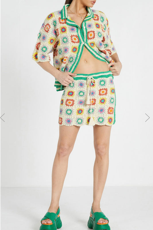 Bohemian Traders Handmade Crochet Mini Skirt