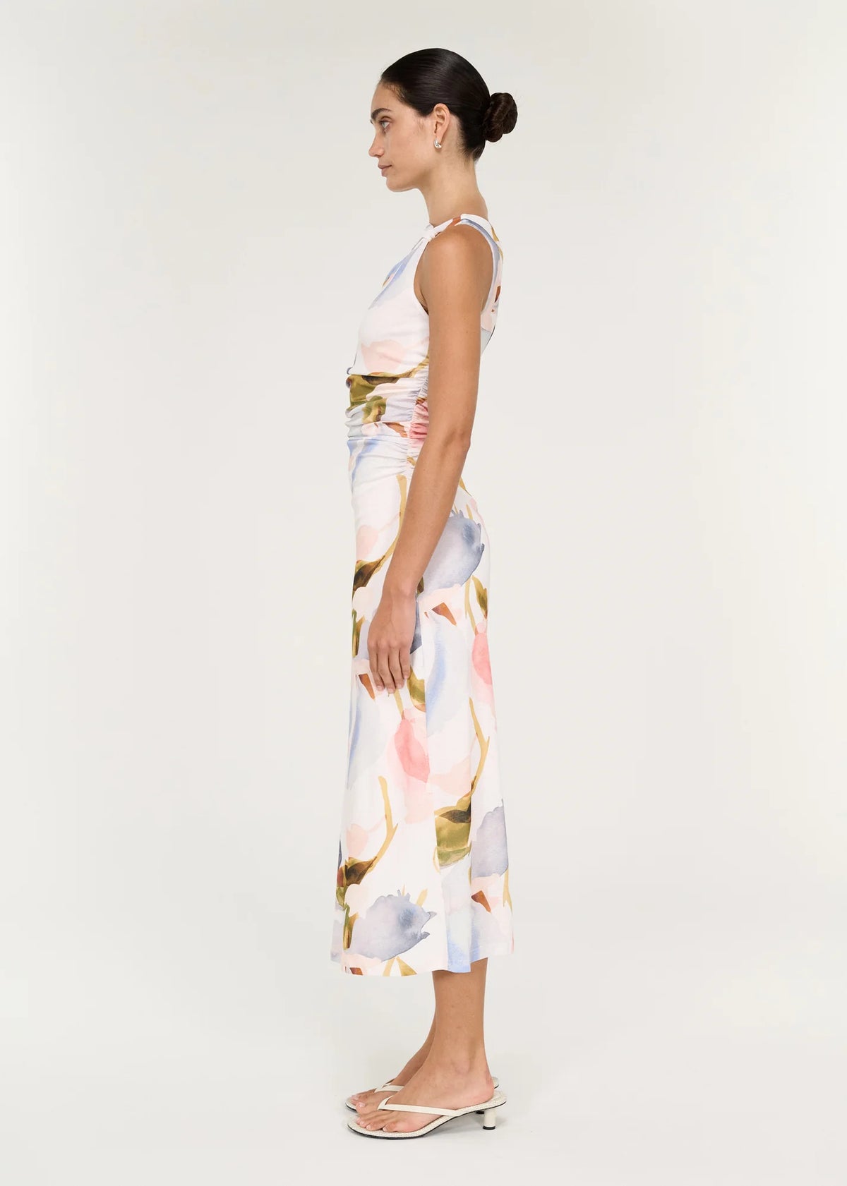 Staple the Label Pastel Watercolour Floral Sleeveless Mesh Midi Dress
