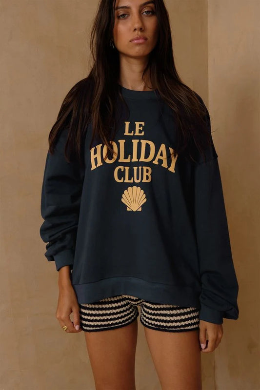 LILYA Le Holiday Club Sweater - navy and sand