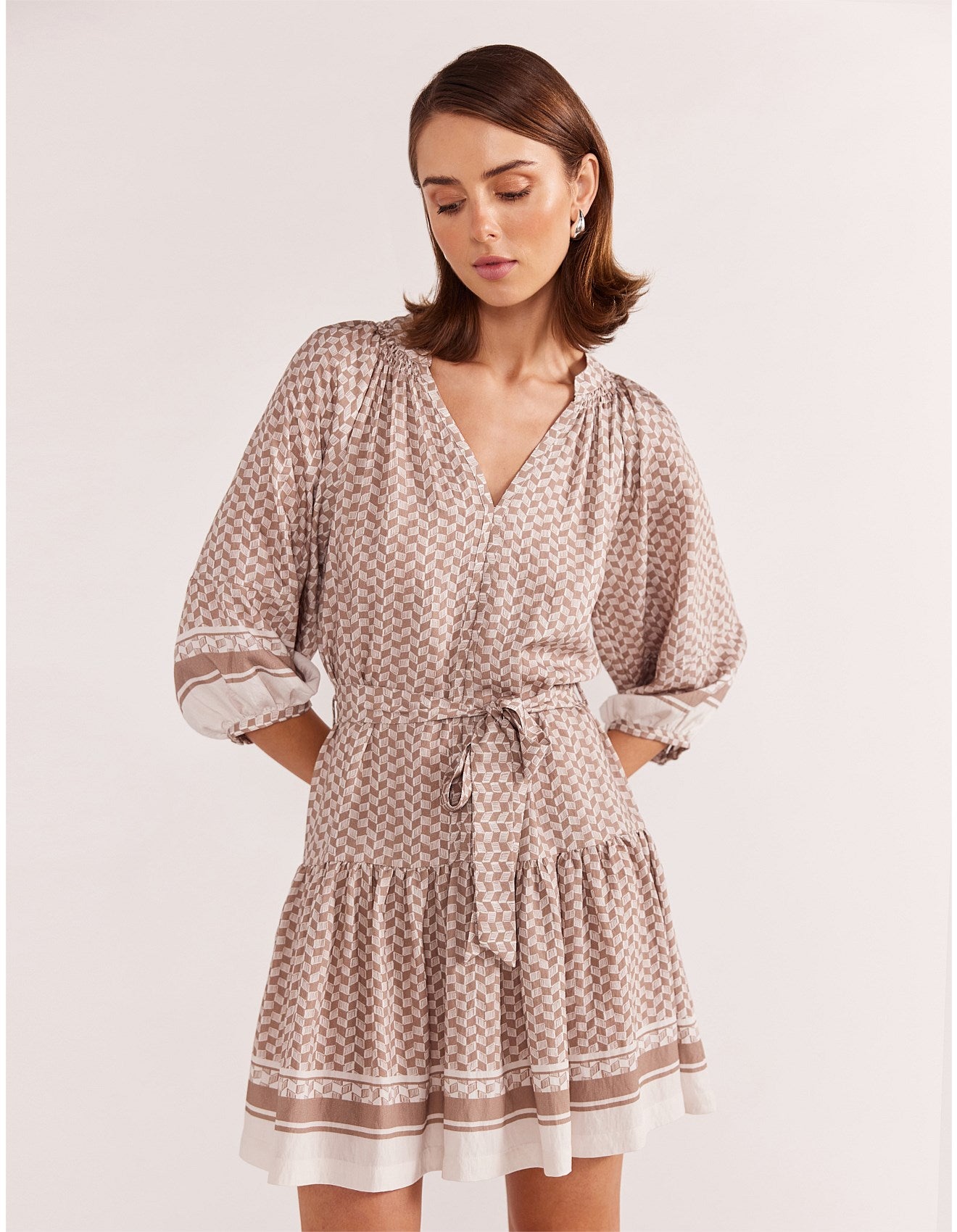 Staple The Label Soleil Smock Dress Beige