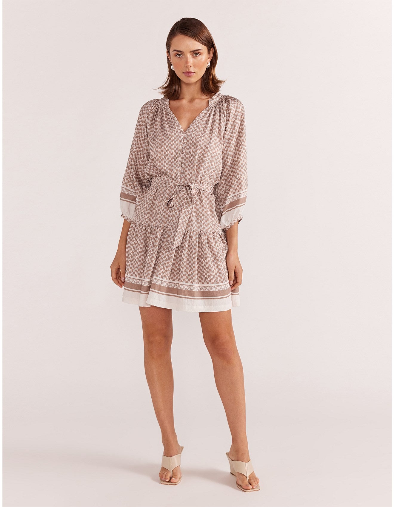 Staple The Label Soleil Smock Dress Beige