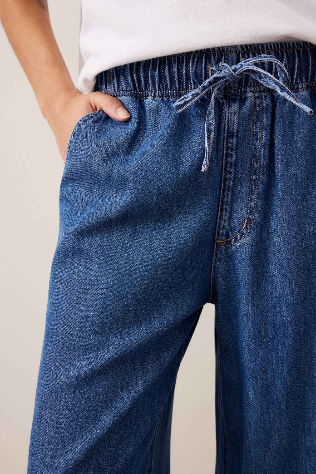 Ceres Andie Wide Leg Drawstring Pant - fresh indigo
