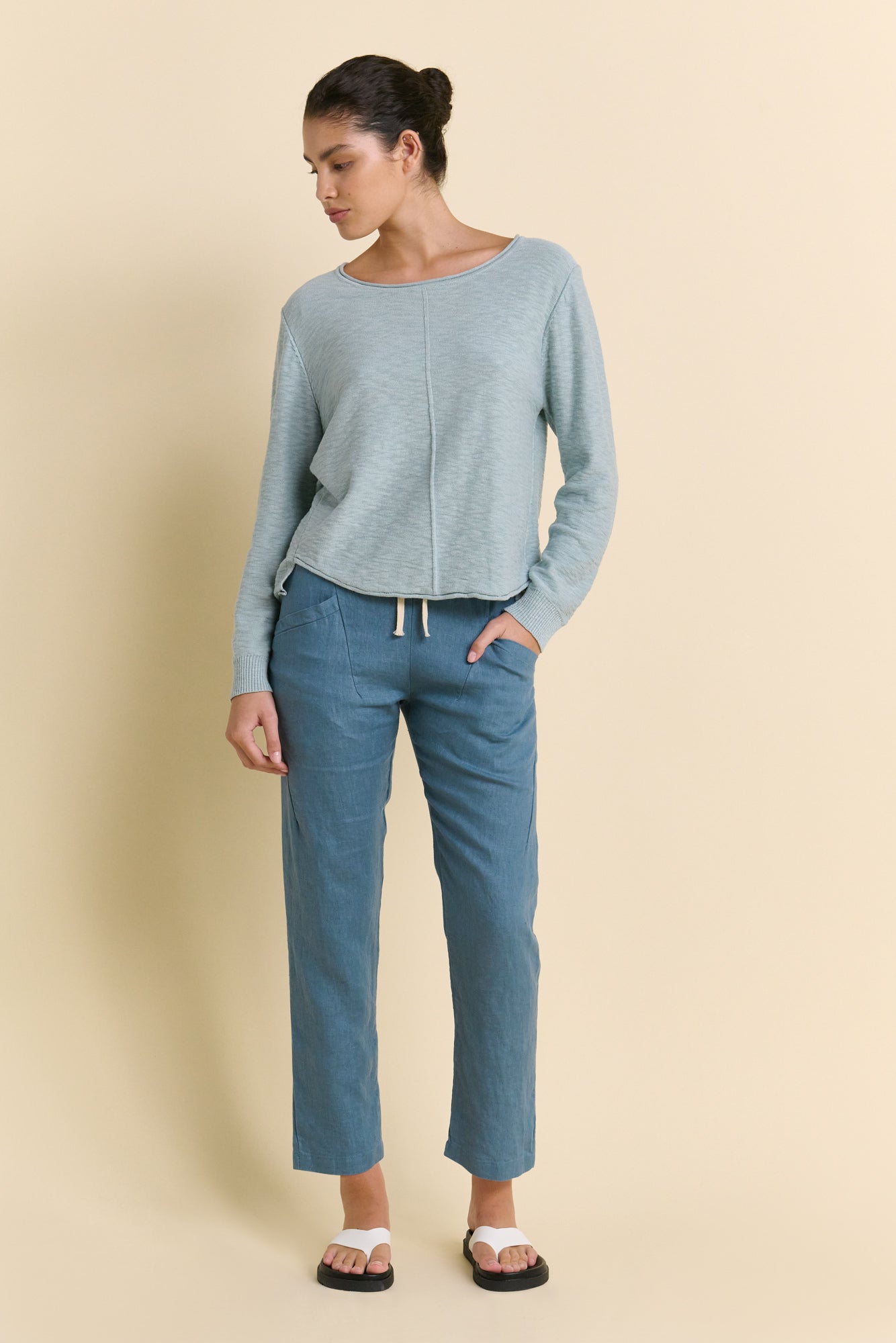 Little Lies Luxe Linen Pant - teal