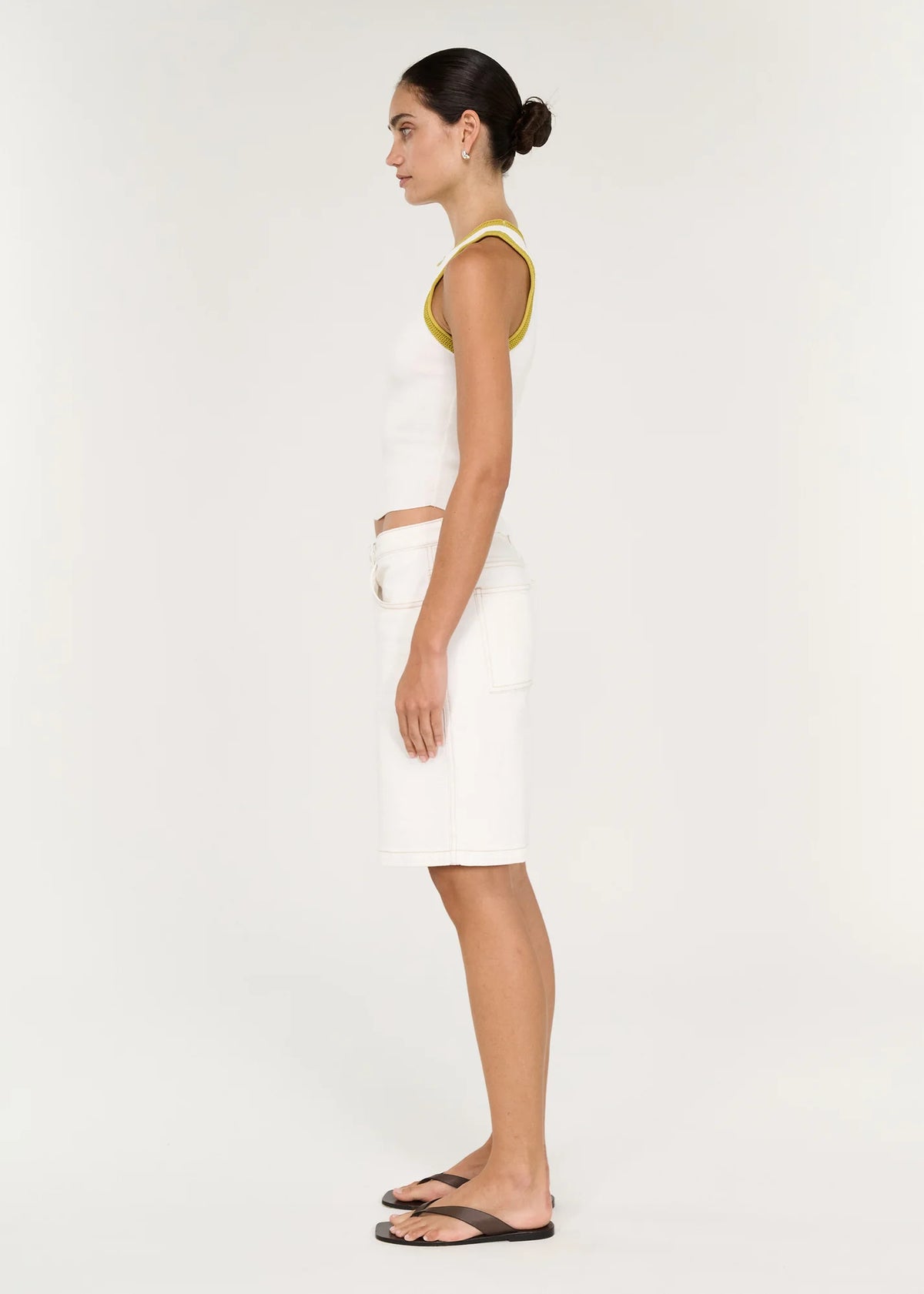 Staple the Label Nyra Denim Jorts in White